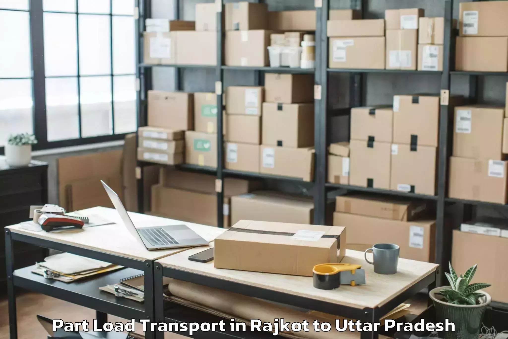 Reliable Rajkot to Milkipur Part Load Transport